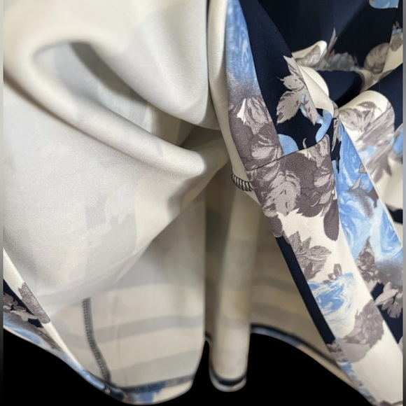 INC Blue Floral / Striped Knee-length Business Casual Circle Pleated Skirt Sz XL - Picture 7 of 8